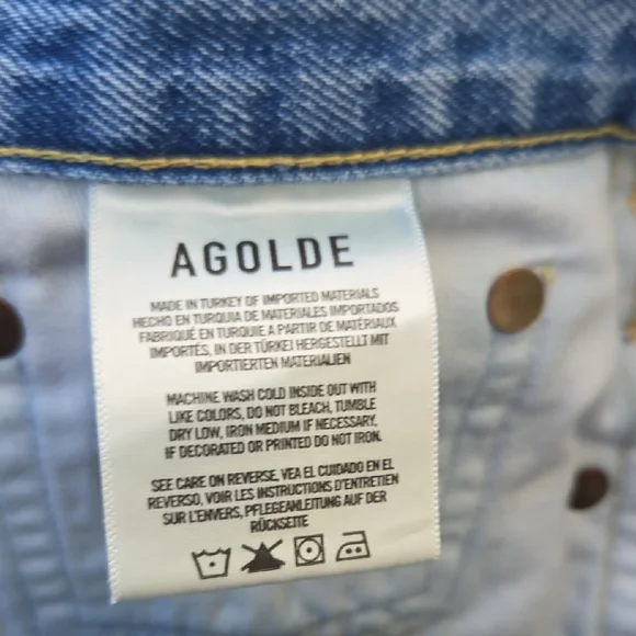 Agolde Light Wash Distressed Denim Parker Shorts Size 29 - Picture 8 of 9